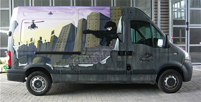 graffiti art furgone